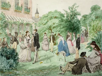 Ladies and Gentlemen Playing Croquet